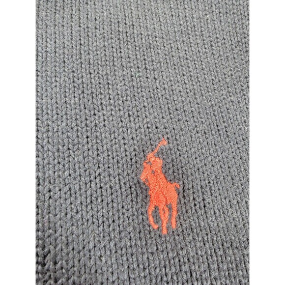 Polo Ralph Lauren Sweater Mens 2XL Navy Quarter Zip Mock Neck Cotton Red Pony - Picture 4 of 11